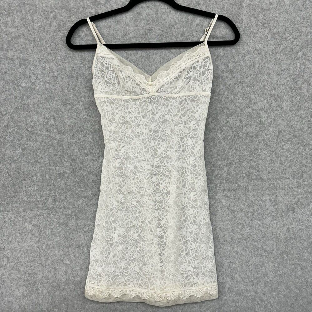 Vintage Victoria's Secret Women’s Size Large White Lace Bodycon Chemise